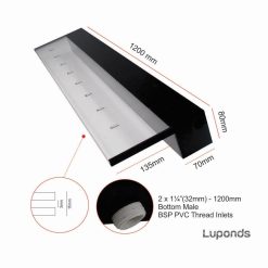 Luponds 1200mm Acrylic WaterWall Blade with 135mm Lip (Bottom-inlets)