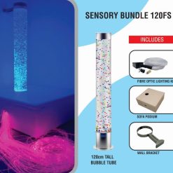 Sensory Bundle 120FS -Bubble Tube 120cm tall with Fibre Optic, Sofa Podium and Wall Bracket