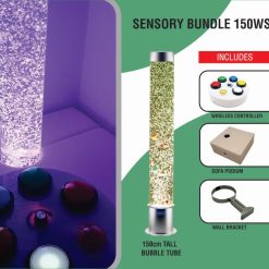Sensory Bundle 150WS - 1.5m Bubble Tube with a Sofa Podium, Wireless Controller and Wall Bracket