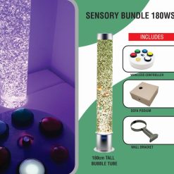 Sensory Bundle 180WS - 1.8m Bubble Tube with a Sofa Podium, Wireless Controller and Wall Bracket