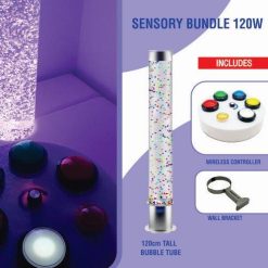 Sensory Bundle 120W - 1.2m Bubble Tube with Wireless Controller and Wall Bracket