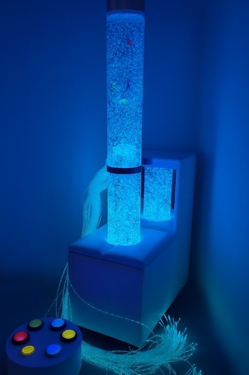 Mobile Sensory Bundle 150MC -Bubble Tube 150cm tall with Interactive Wireless Controller, Fibre Optic, Mobile Unit and Bracket - Image 12